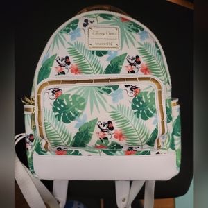Disney Parks Loungefly Mickey and Minnie Tropical Mini Backpack